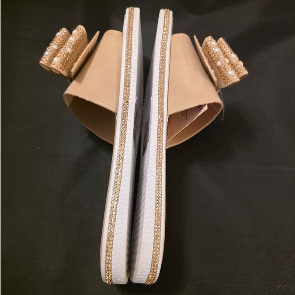 BRAND NEW JUICY  COUTURE YAEL BOWNOT PEARL RHINESTONE SLIDER R3 - Picture 11 of 13